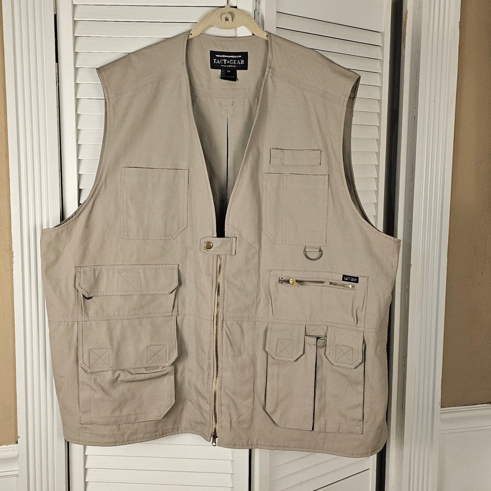 Tact‎ Gear Mens Beige Tan Tactical Utility Vest 2XL